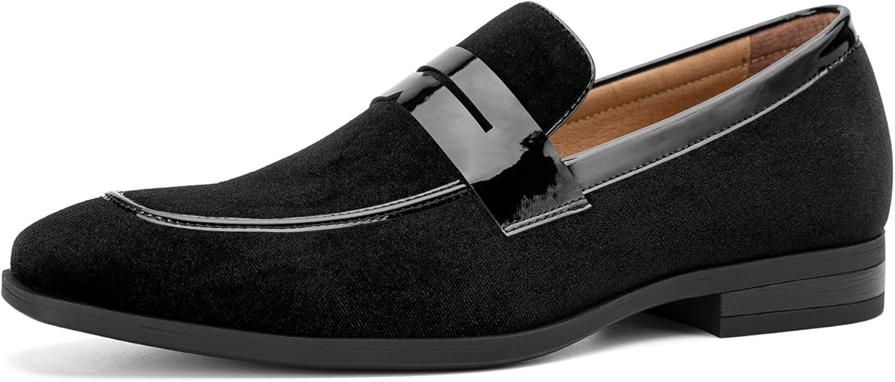 JITAI Mens Velvet Loafers Dress Shoes Loafers for Men Tuxedo Suit Shoes | Amazon (US)
