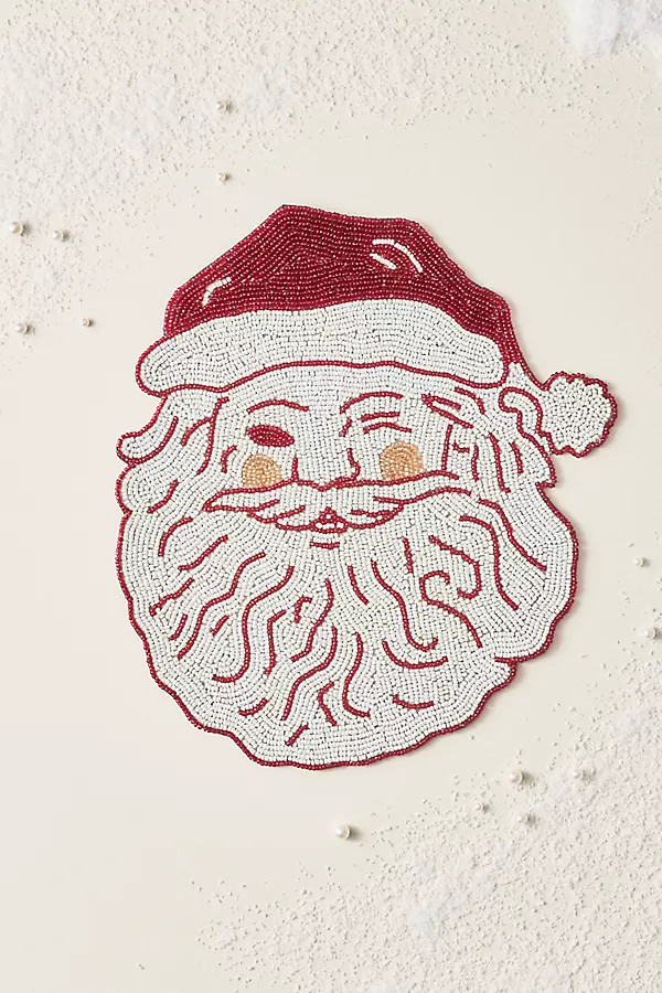 Beaded Santa Placemat | Anthropologie (US)