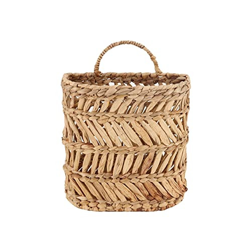 SHCMSADO Wicker Hanging Basket Handmade Woven Hanging Storage Basket Natural Wicker Decorative Baskets for House Garden Wedding Wall Decorations,12*5*12 | Amazon (US)