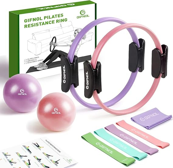 Pilates Ring and Ball Set with Resistance Bands - Pilates Equipment for Home Workout - 14'' & 12'... | Amazon (US)