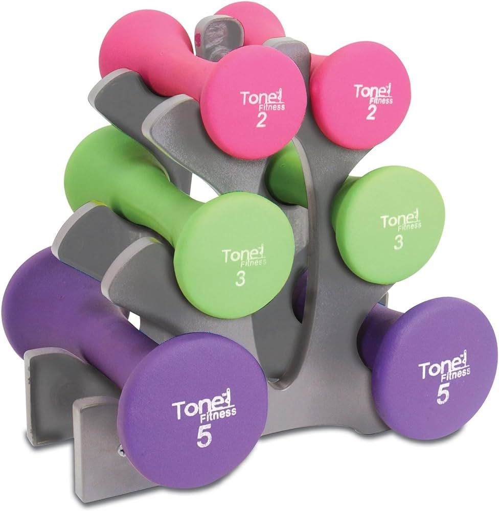 Tone Fitness set includes 3 PAIRS of DUMBBELLS | Amazon (US)