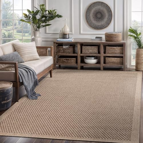 Easy Jute Rug 5x7, Indoor Outdoor Natural Color Fiber Area Rugs for Living Room Patio and Kitchen... | Amazon (US)