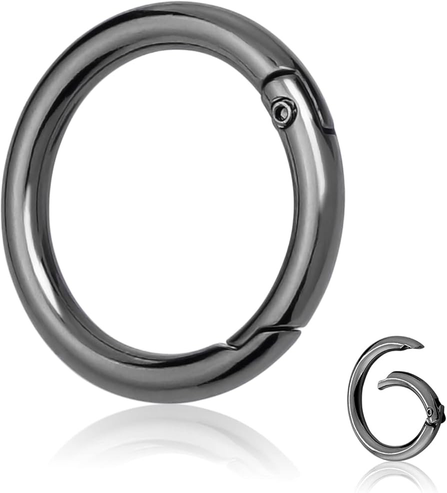 10Pack 1 Inch Metal Spring O Rings Clip Keychain, Round Carabiner Clips Keyrings Snap Hook Buckle... | Amazon (US)