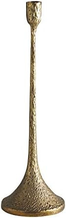 47th & Main Textured Metal Candlestick Candle Holder, 16.75" Tall, Brass | Amazon (US)