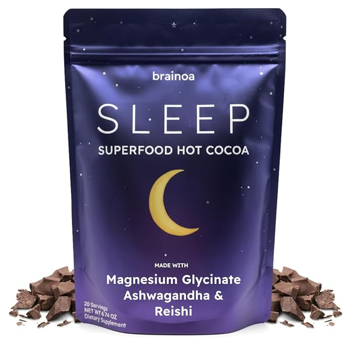 Brainoa Sleep Cocoa for Chocolate Lovers – With Magnesium Glycinate, Ashwagandha, Reishi Mushro... | Amazon (US)