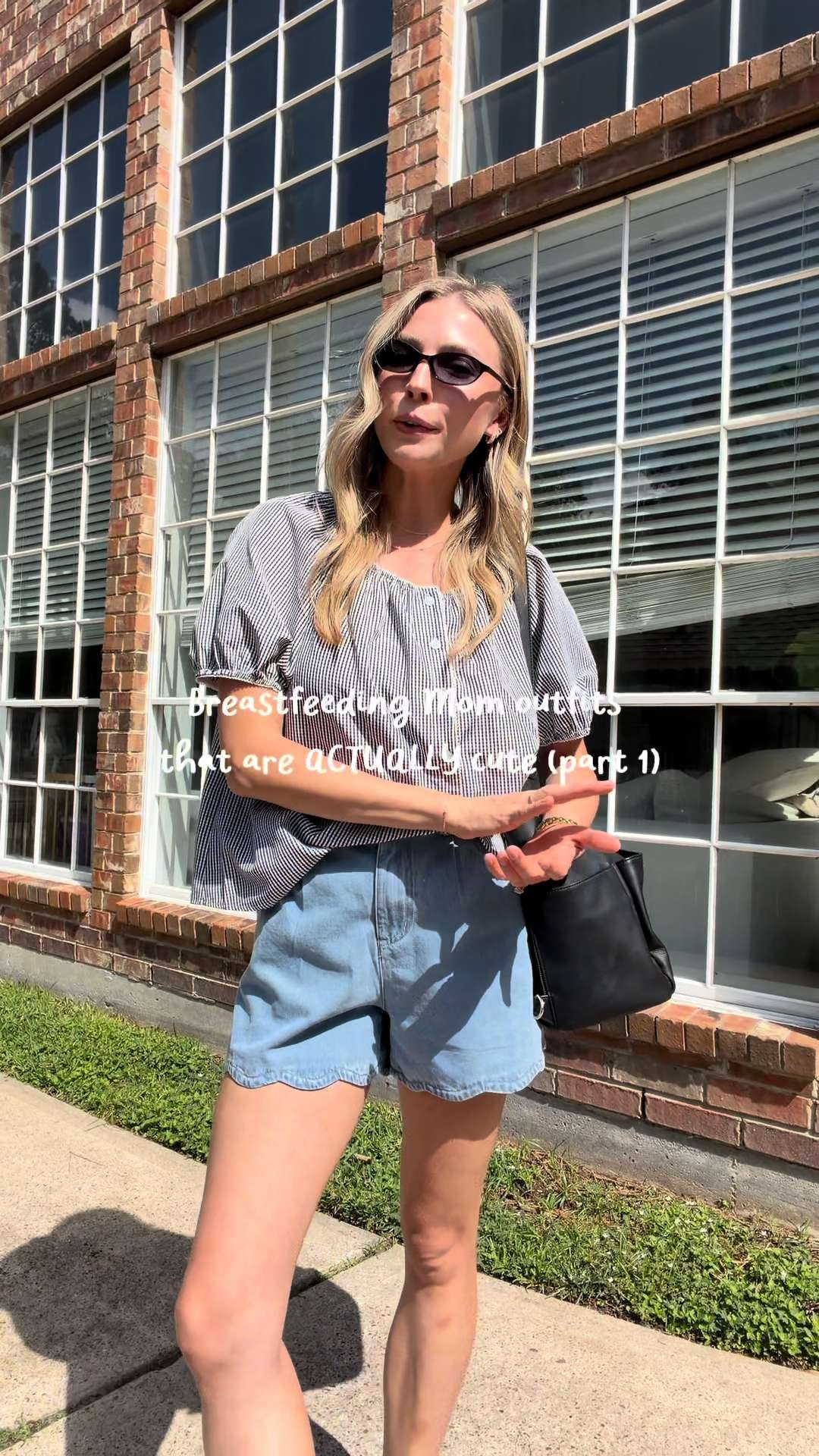 Summer mom OOTD - S in top and 4 in shorts.
 

 