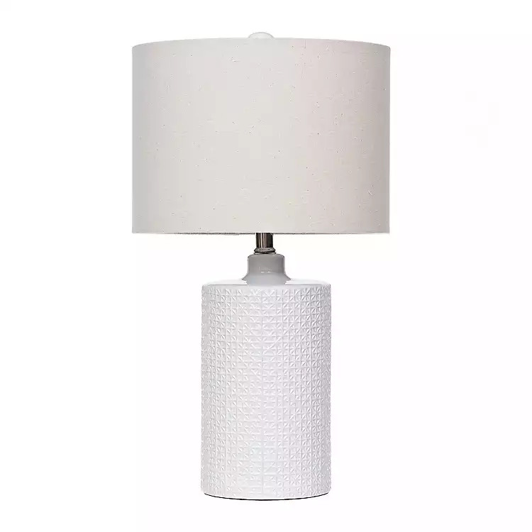 New! Cream Embossed Ceramic Table Lamp | Kirkland's Home