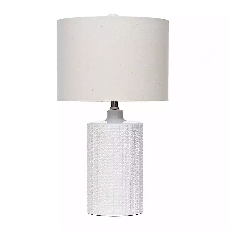 New! Cream Embossed Ceramic Table Lamp | Kirkland's Home