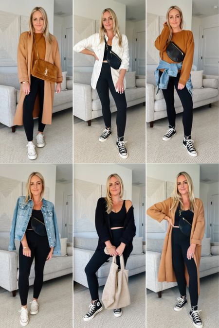6 ways to wear leggings this fall | best Amazon leggings and tank | casual mom-friendly outfits | fall outfit ideas | Mango Sweater Coat

#LTKstyletip
