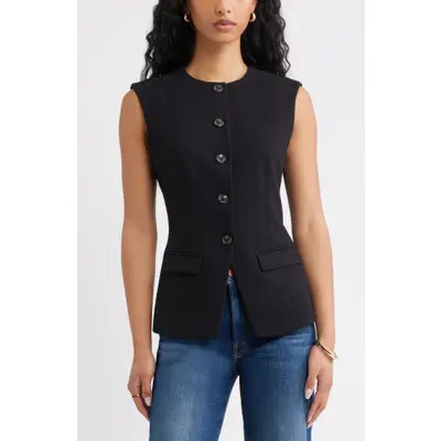 Open Edit The Icon Crewneck Vest in Tan Portabella at Nordstrom, Size X-Small | Nordstrom