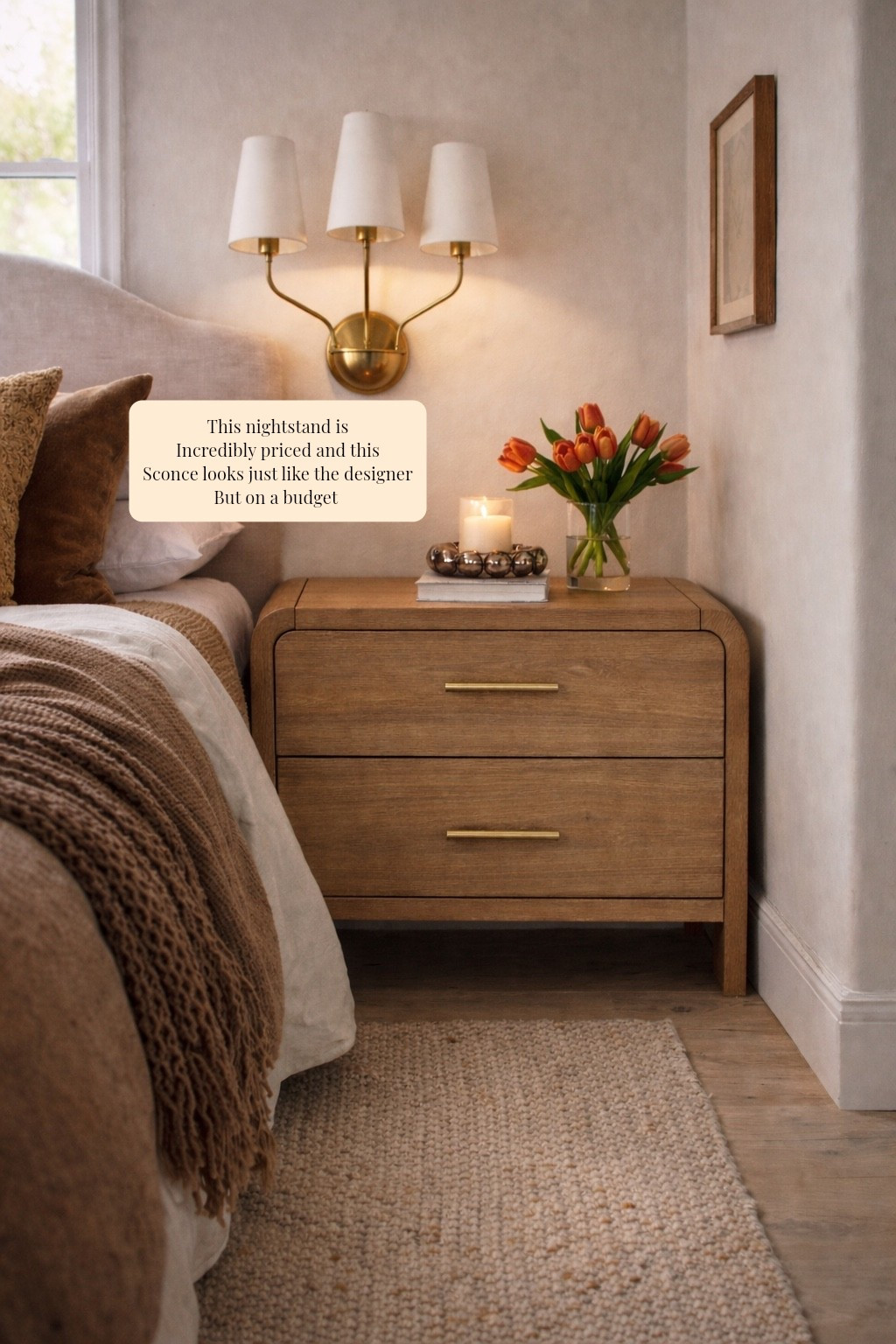 This nightstand comes in a set of two- priced is unmatched too- they are solid. And the sconce is incredibly price ad well- looks like the designer one but in a budget- 

#LTKSaleAlert #LTKHome
