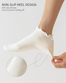 Yawlsow Ruffle Ankle Socks Womens Cute No Show Socks Low Cut Frilly Sock | Amazon (US)
