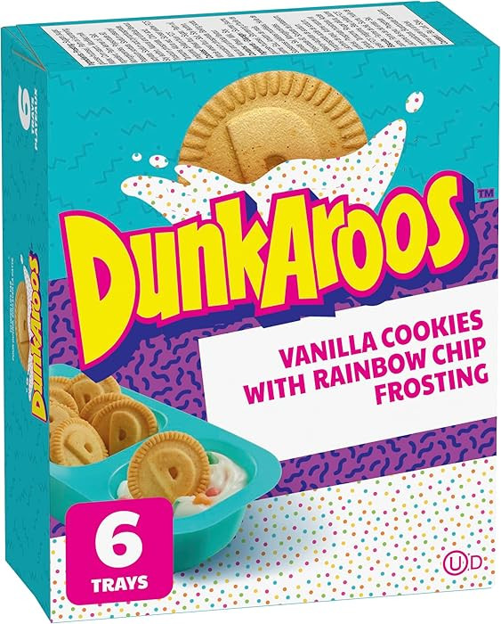 Betty Crocker Dunkaroos Vanilla Cookies with Rainbow Chip Vanilla Frosting, Package of 6 Trays of... | Amazon (CA)