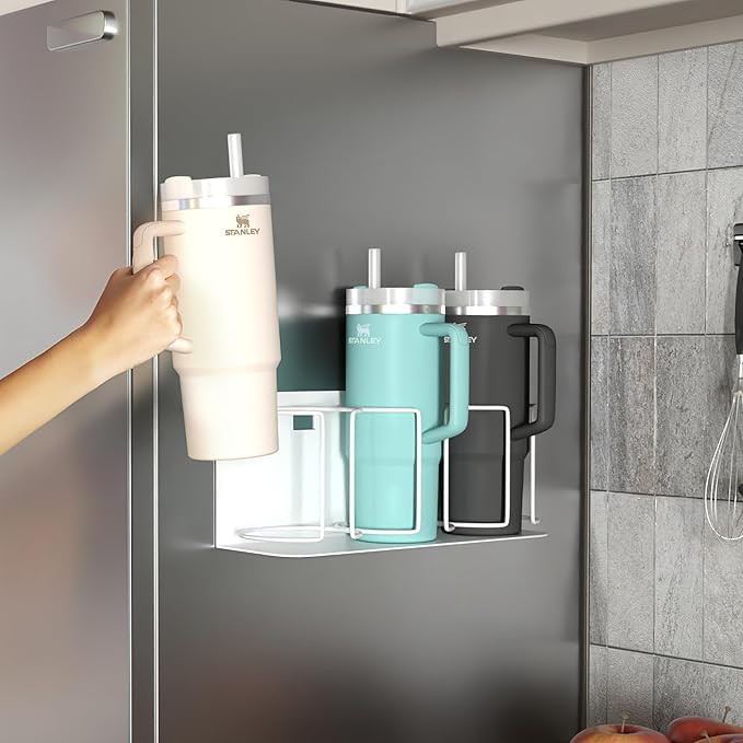 Sorbus Stanley Cup Organizer – 3-Cup Holder for Cabinet, Fridge, or Wall – Magnetic or Screw ... | Amazon (US)