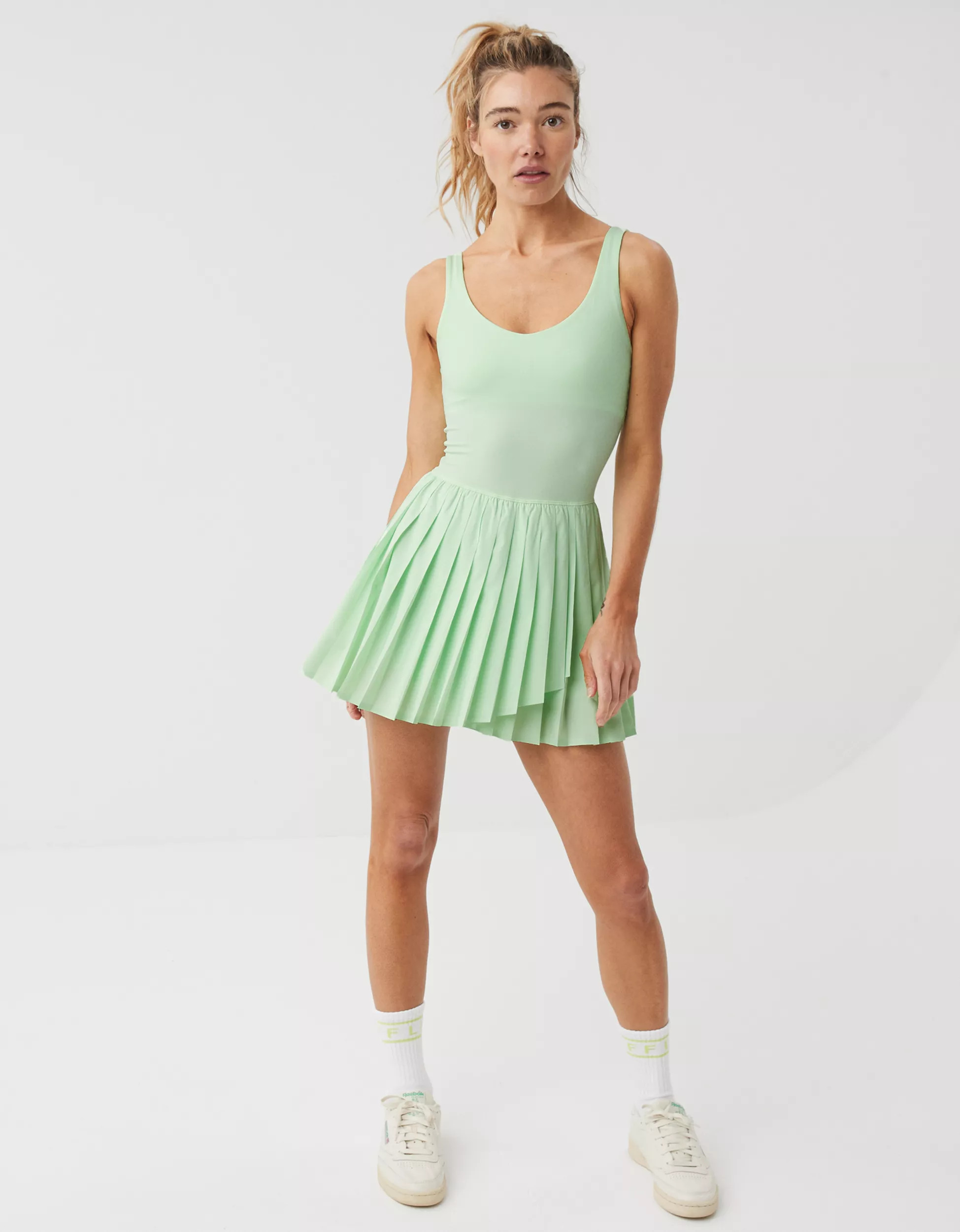 OFFLINE By Aerie Tiebreaker Pleated Dress | Aerie