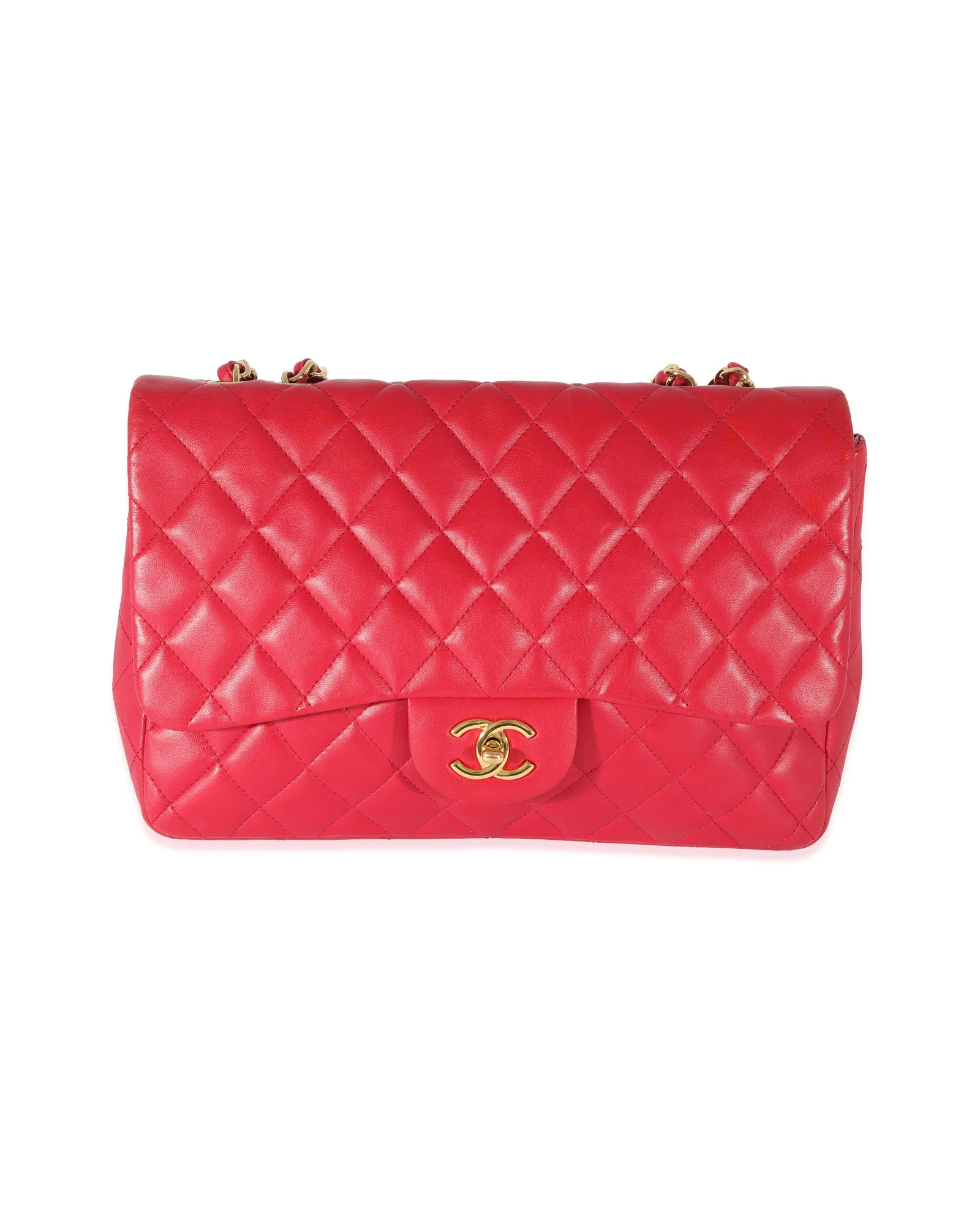 Chanel Dark Pink Lambskin Jumbo Single Flap Bag | Shop Simon