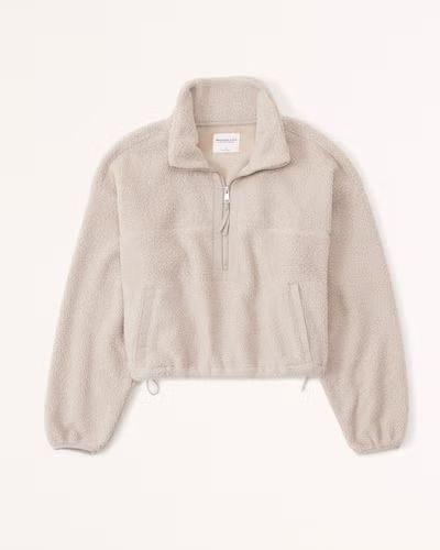 Women's Cinched Sherpa Half-Zip | Women's New Arrivals | Abercrombie.com | Abercrombie & Fitch (US)