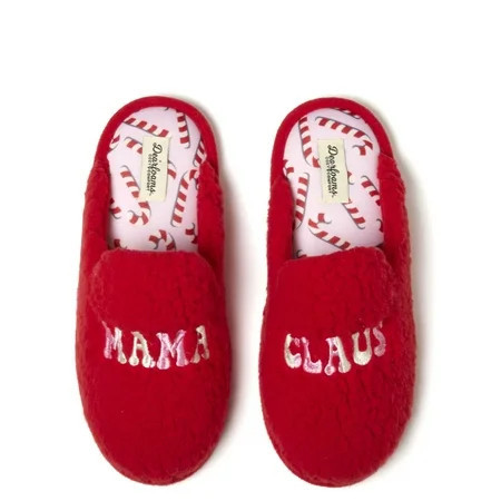 Dearfoams Cozy Comfort Women s Mama Claus Scuff Slippers | Walmart (US)