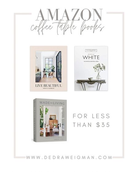 These three coffee table books are under $35 and my go-to! Added bonus - they are all the same size which is great for stacking. I love the neutral colors as well. Shop my favorite coffee table books! 

Coffee Table Books // Home decor / Amazon home // 

#amazonhome #coffeetabledecor #homedecor #coffeetablebooks 

#LTKstyletip #LTKunder50 #LTKhome