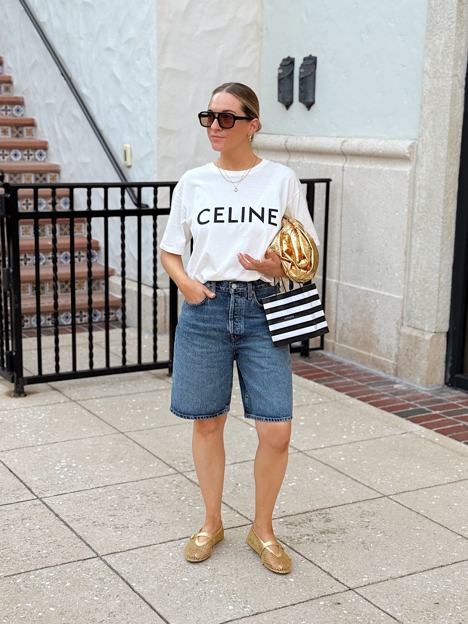 Casual holiday evening outfit.

T-shirt: XS
Shorts: 24 (I sized down) 

#LTKAprilSpotlight #LTKsale #LTKsummer