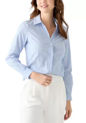 THE LIMITED Women's Stripe Button Front Shirt, Small | Belk