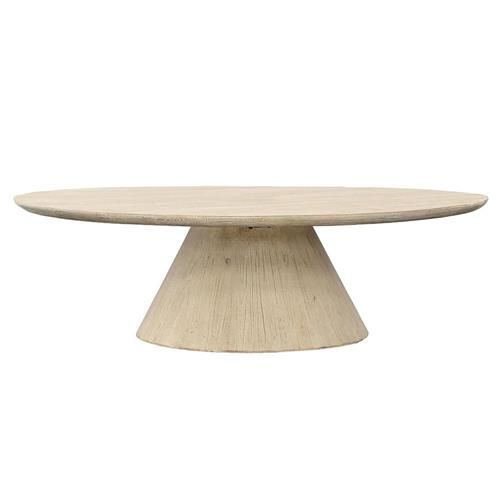 Jose Modern Classic Light Brown Reclaimed Pine Wood Round Coffee Table | Kathy Kuo Home