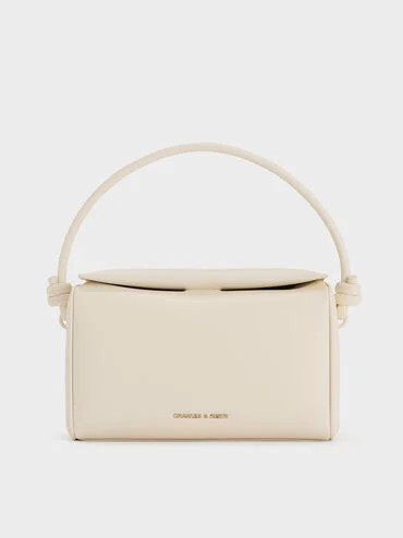 Cream Sammie Knotted-Handle Boxy Bag | CHARLES & KEITH | Charles & Keith AU