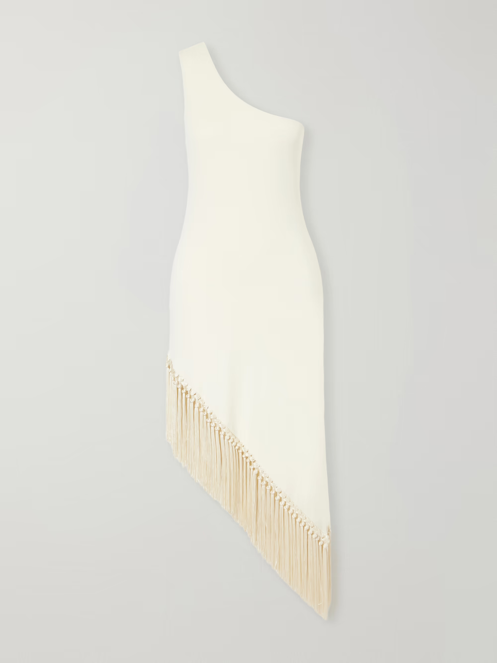 Yacare one-shoulder asymmetrical fringed jersey midi dress | NET-A-PORTER (US)