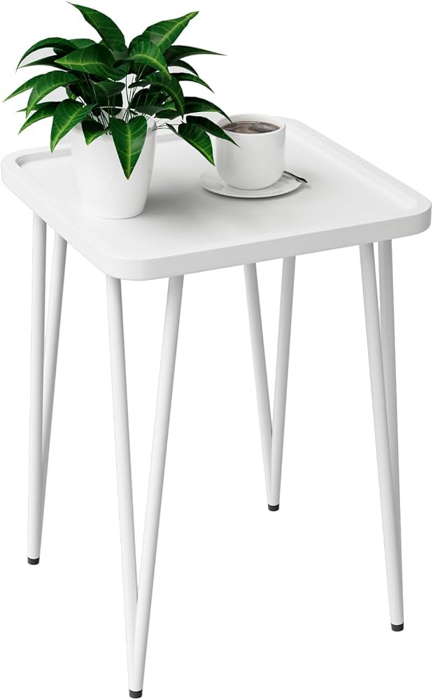Amazon.com: Palama Square Side Table for Living Room, Small Square Table with Metal Frame, Modern... | Amazon (US)