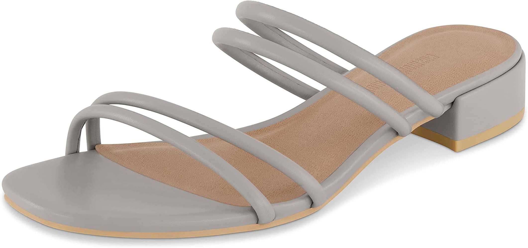 CUSHIONAIRE Women's Nora low block heel sandal +Memory Foam | Amazon (US)