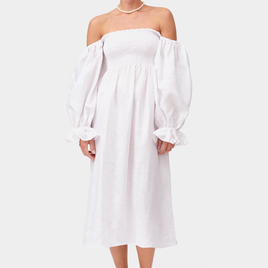 Sleeper Women's Atlanta Linen Dress - White | Coggles (Global)