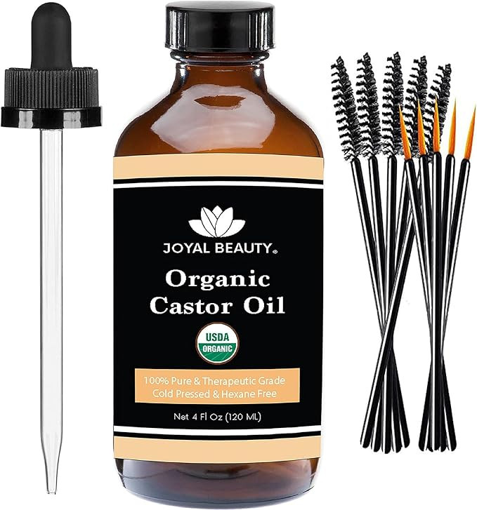 JOYAL BEAUTY Castor Oil USDA Certified Organic Cold Pressed Unrefined Hexane-free Glass Bottle 10... | Amazon (CA)
