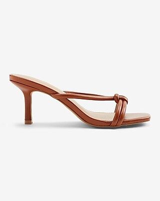 Tubular Knotted Square Toe Heeled Sandals | Express