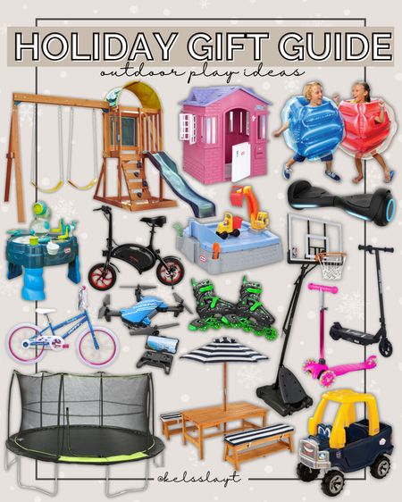 Gift guide for kids, gift guide for outdoor toys, outside toys, toys on sale, gift guide for little kids, play set, swing set, playhouse, trampoline, basketball goal, bike, scooter 

#LTKCyberweek #LTKGiftGuide #LTKsalealert