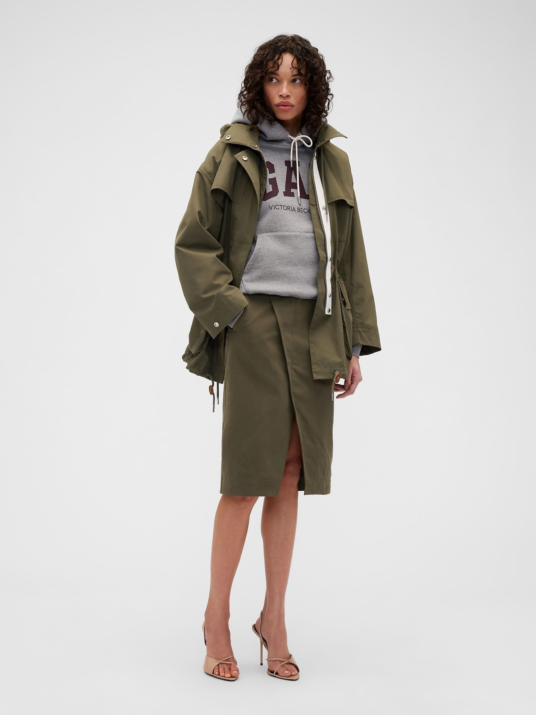 Gap x Victoria Beckham Khaki Green Cargo Skirt | Gap | GAP UK