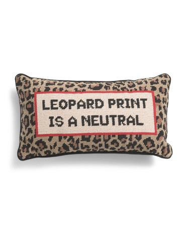 8X14 Leopard Needle Point Pillow, Polyester | TJ Maxx