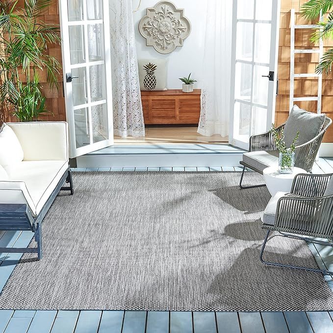 SAFAVIEH Courtyard Collection CY8521 Indoor/ Outdoor Non-Shedding Easy Cleaning Patio Backyard Po... | Amazon (US)