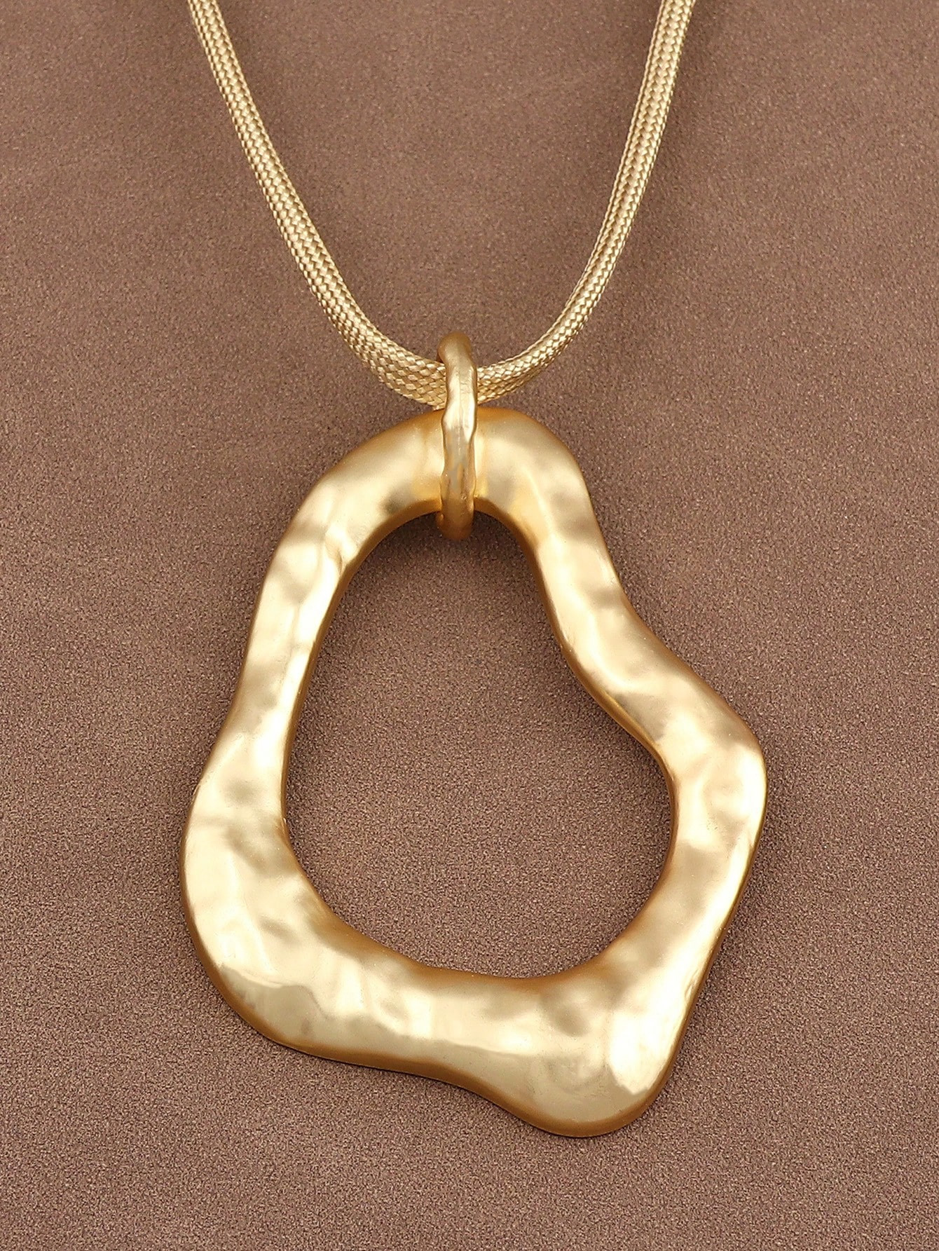 1 Piece Fashion Silver Gold Color Asymmetrical Hollow Open Square Shape Pendant Rope Necklace For... | SHEIN