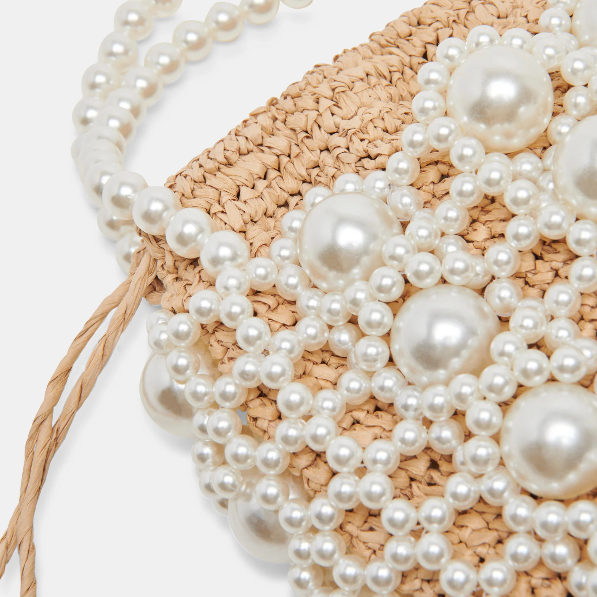 ADELINE HANDBAG NATURAL PEARL RAFFIA | DolceVita.com