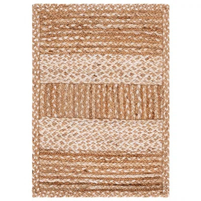 Chesnut Natural Fiber Flat Weave Jute And Cotton With Latex Striped Rug | Wayfair North America