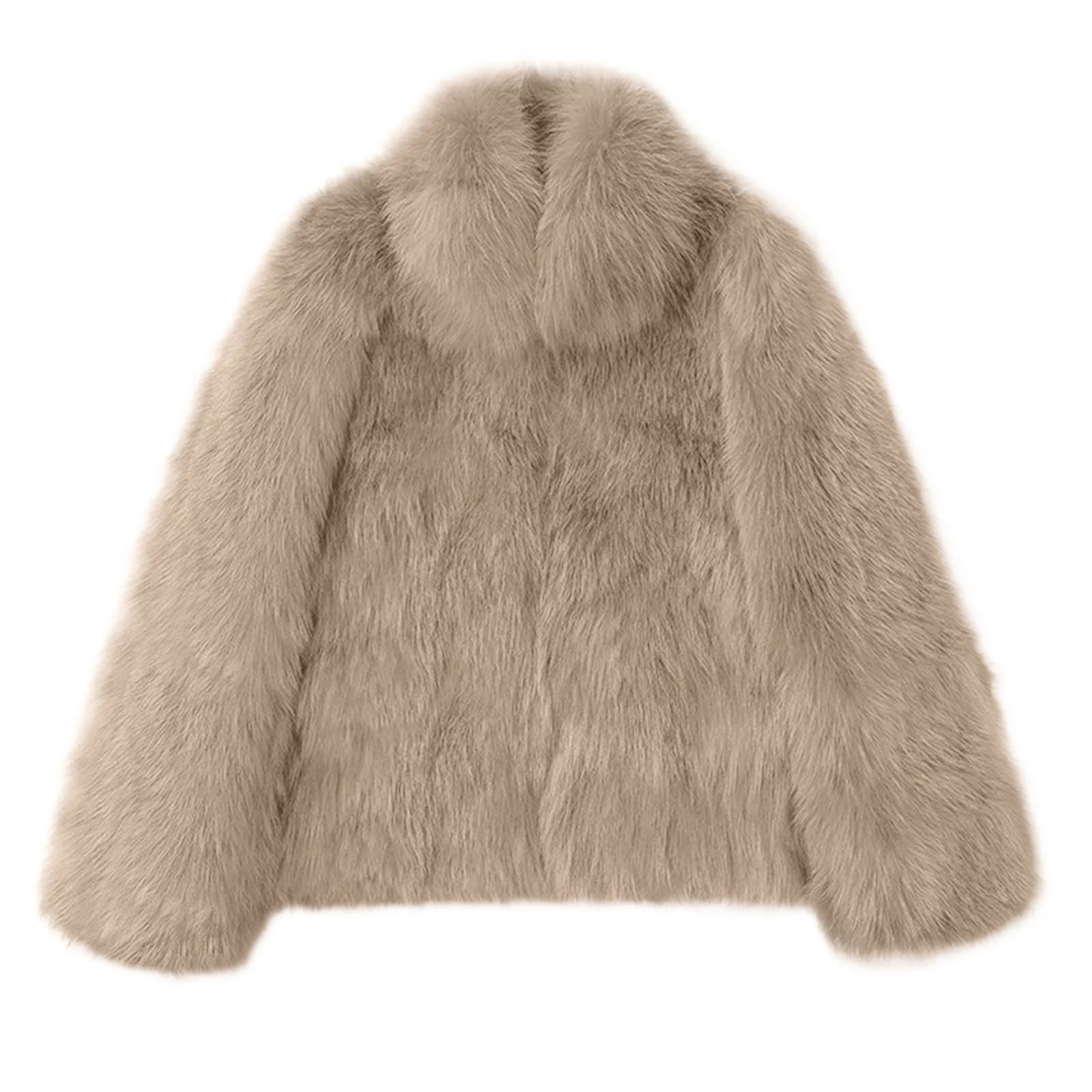 Aloohaidyvio No Boundaries Women Fluffy Faux Fur Coat Cropped Jacket Puffer Jacket Zip Up Winter ... | Walmart (US)