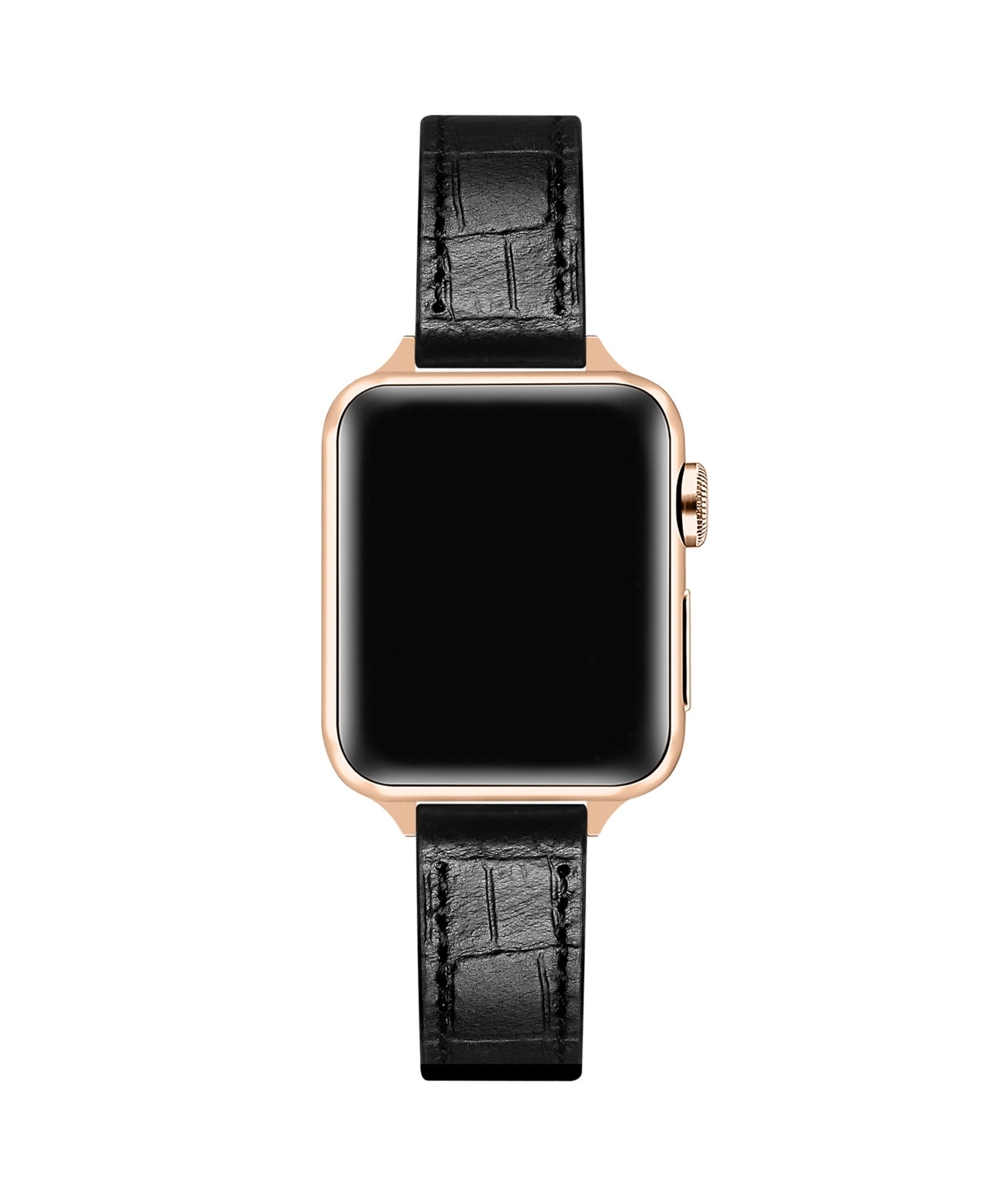 Posh Tech Carmen Skinny Croc Leather Band for Apple Watch - Black | Macy's