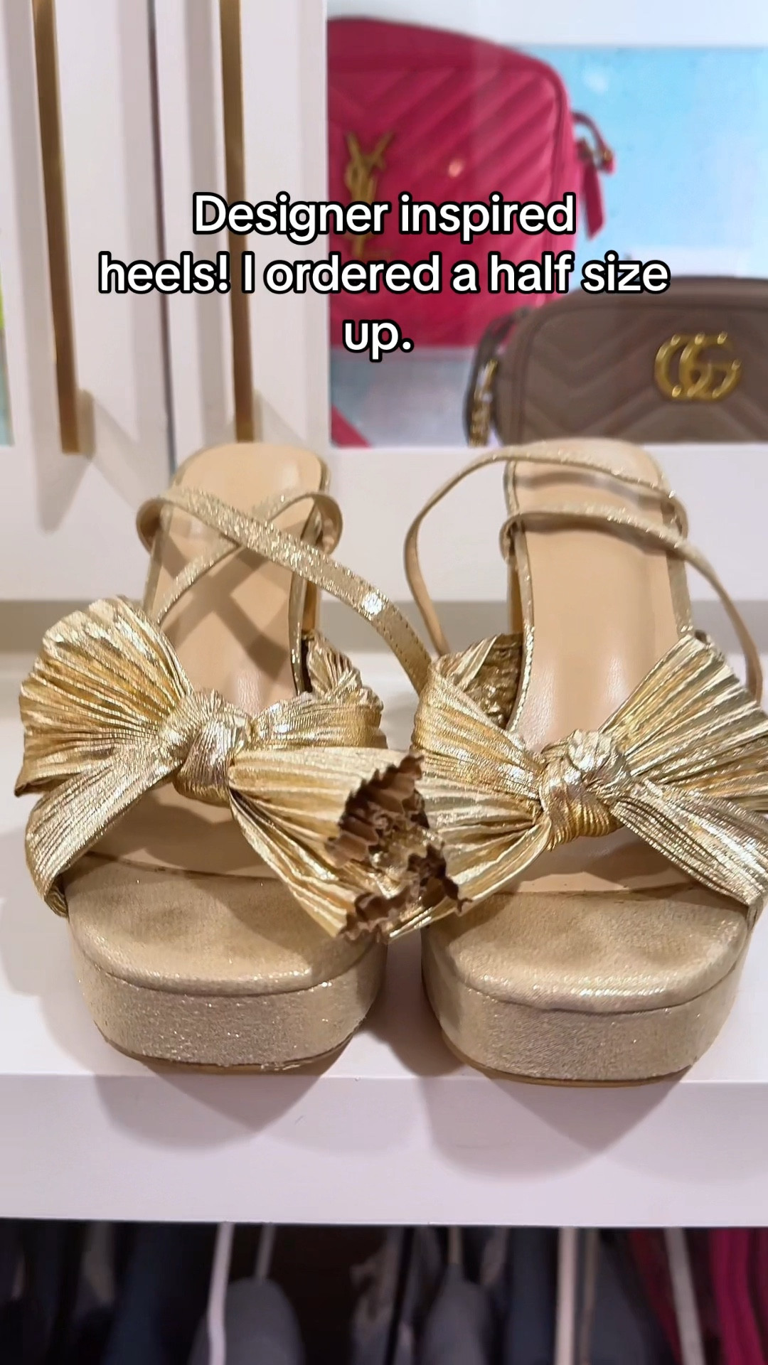 Chunky metallic heels. Designer inspired and so cute! I went up a half size and it was perfect. Holiday party approved! 

#LTKShoeCrush #LTKFindsUnder100 #LTKVideo