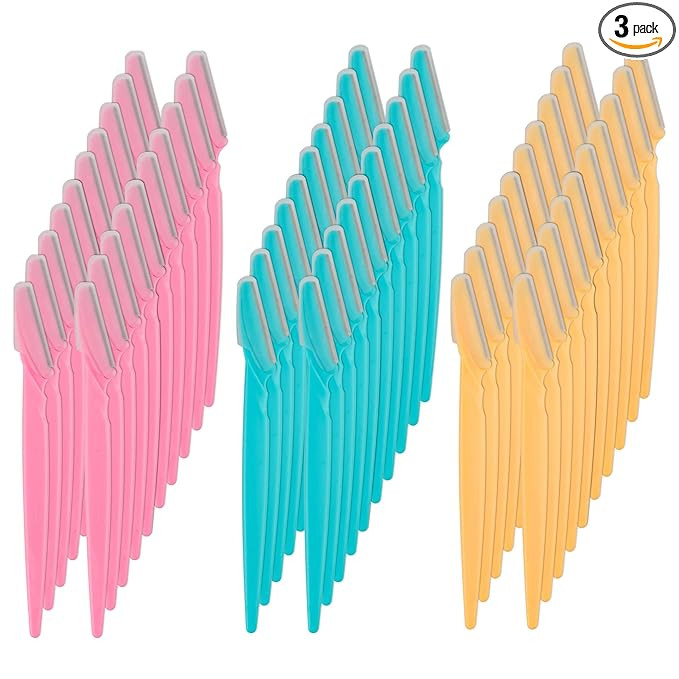 Eyebrow Razor, 60 Pcs Eyebrow Razors Multipurpose Exfoliating Dermaplaning Tool Trimming and Shav... | Amazon (US)