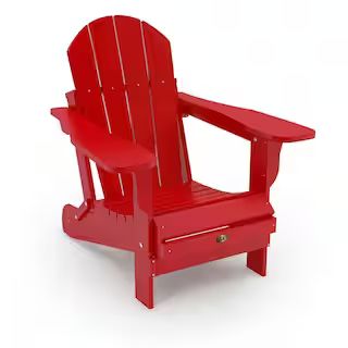 Leisure Line Recycled Red Folding Plastic Adirondack Chair-271131 - The Home Depot | The Home Depot