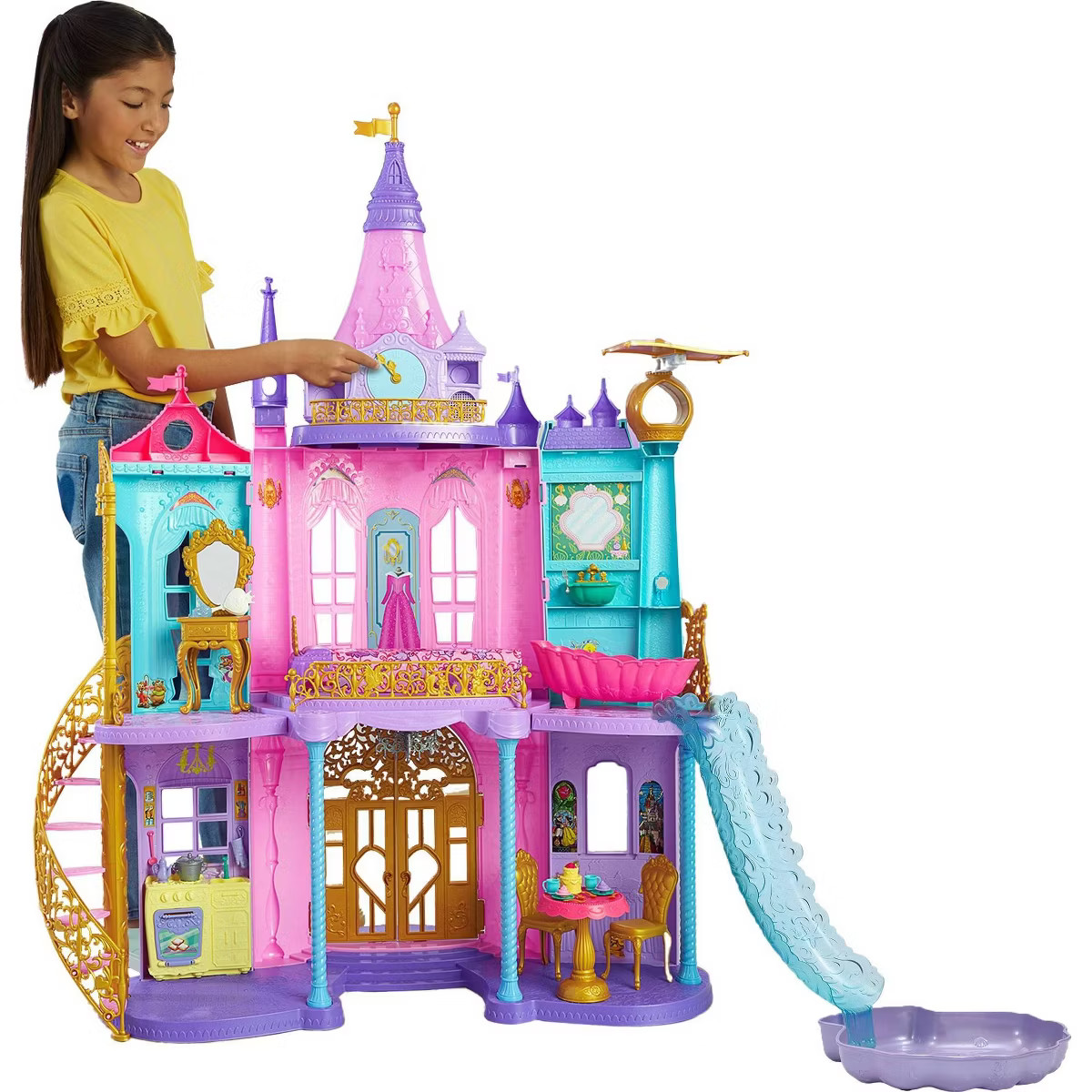Disney Princess Ultimate Castle Doll House with Lights & Sounds & 25+ Accessories Pieces, 4 ft Ta... | Target