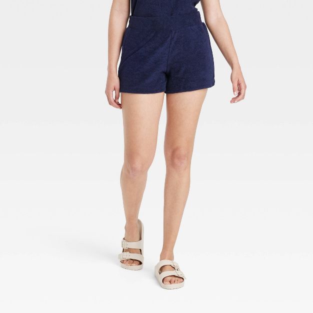 Women's Mid-Rise Pull-On Shorts - A New Day™ Navy Blue | Target