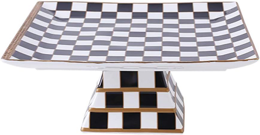 Porlien Checker Pattern 13-inch Cake Stand, Cake Holder, Serving Platter | Amazon (US)