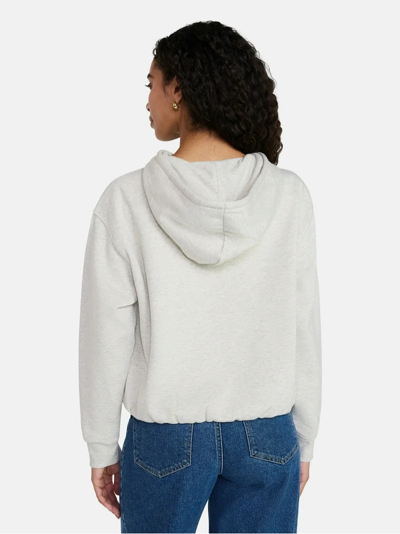 Time and Tru Women's Bubble Hem Pullover Hoodie with Long Sleeves, Size XS-XXXL | Walmart (US)