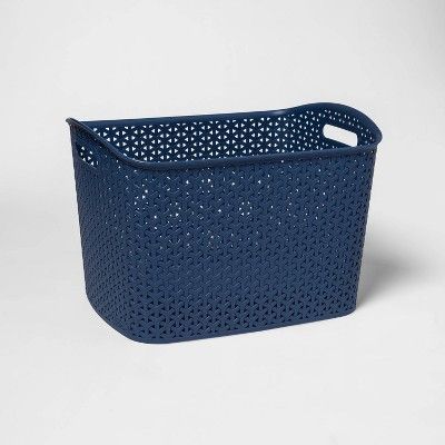 Y-Weave XL Curved Decorative Storage Basket Shallow Blue - Room Essentials&#8482; | Target
